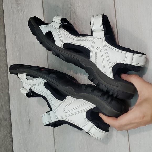 Ecco Womens Wave footbed Offroad Arch Support  Hook&loop Leather shoes sz 8.5 - Picture 8 of 14